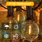 G40 Solar LED String Lights – Weatherproof Shatterproof Decor for Patio