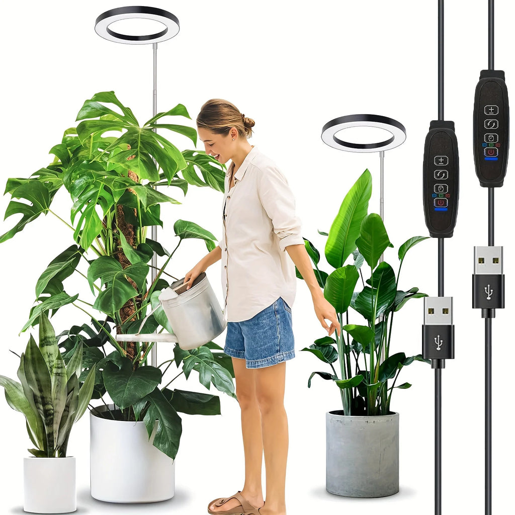 LED Ring Grow Light – 165cm Adjustable Full Spectrum Lamp for Indoor Plants