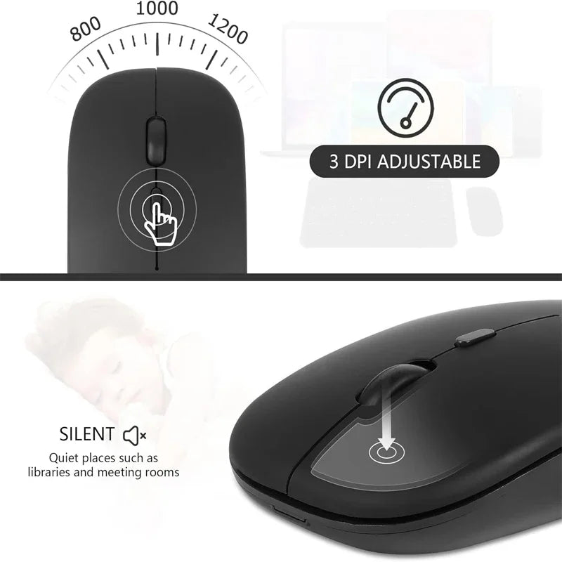 Wireless Gaming Mouse – Dual Mode Ergonomic Rechargeable for PC Laptop Mac