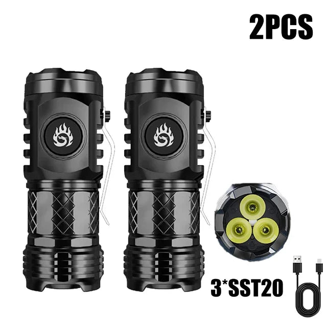 Rechargeable LED Flashlight – High-Lumen USB Torch for Camping and Hiking
