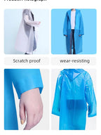 Heavy Duty Waterproof Raincoat – Thickened Hooded Poncho for Outdoor Travel
