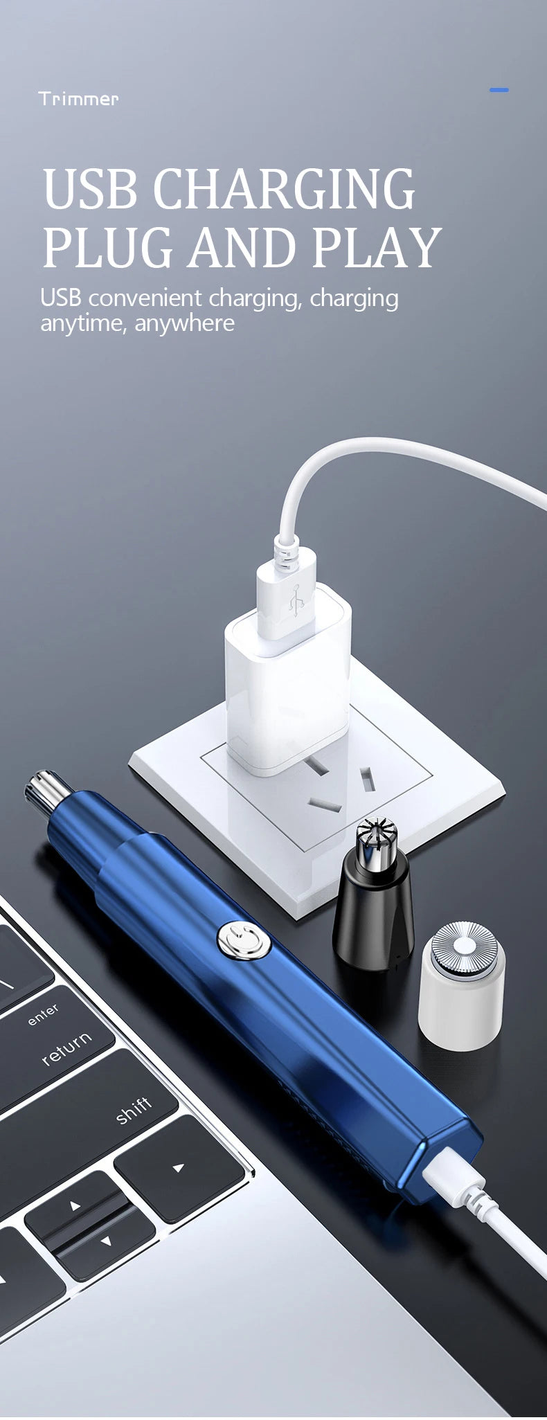Electric Nose Hair Trimmer – Rechargeable Grooming Tool for Men