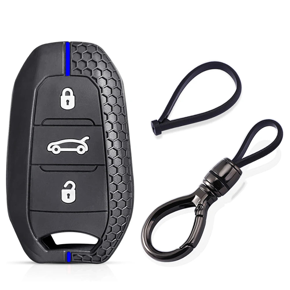 Silicone Car Key Fob Cover – Protective Remote Case for Peugeot and Citroen