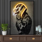 Ayrton Senna Racing Suit Wall Art – Abstract Neon Graffiti Canvas for Home Decor