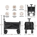 Collapsible Utility Cart – Heavy Duty Foldable Wagon for Camping and Beach