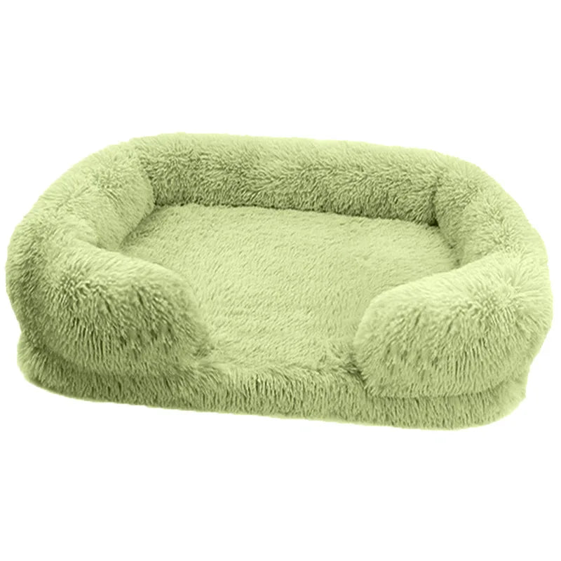 Plush Rectangular Dog Bed – Washable Fluffy Pet Cushion for Small to Large Dogs