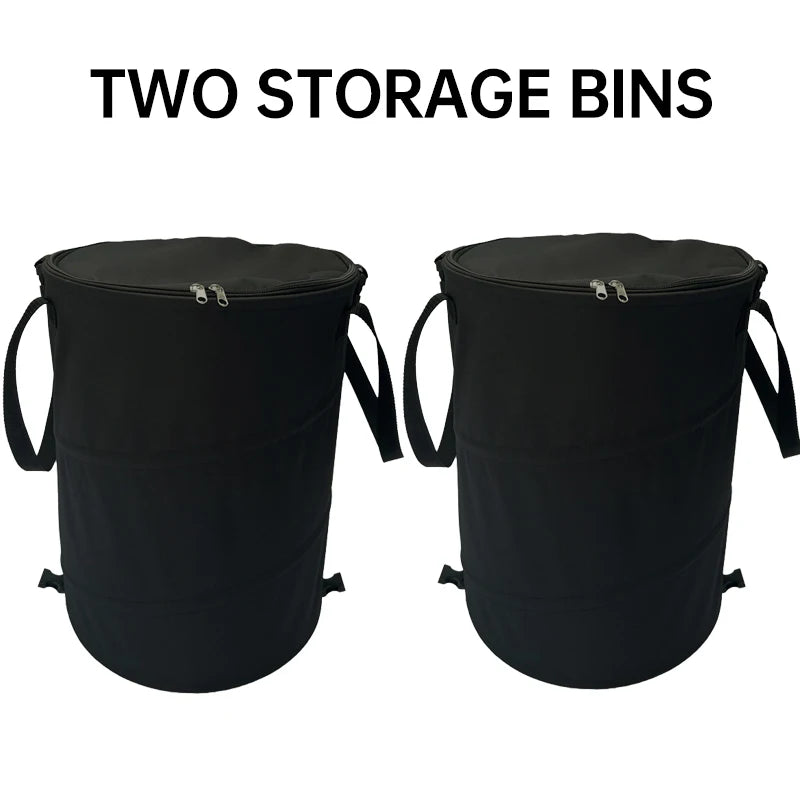 Foldable Outdoor Trash Can – Large Capacity Storage Bin for Camping and Laundry