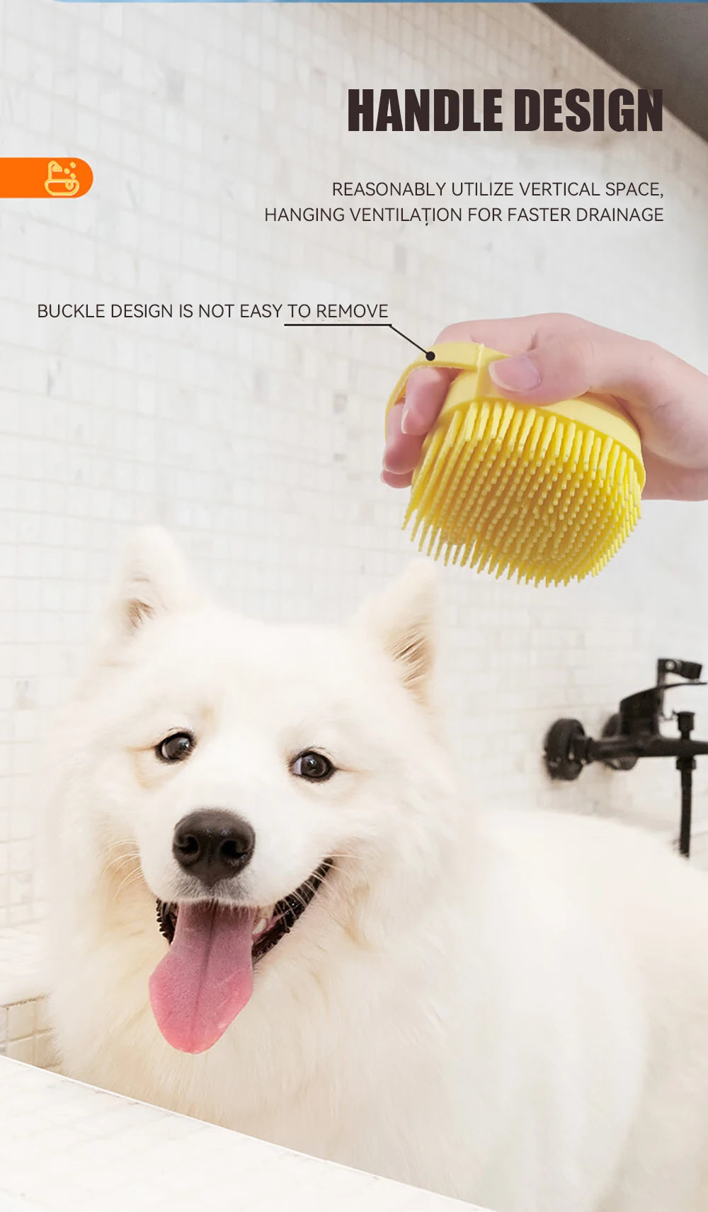 Silicone Pet Bath Brush – Shampoo Dispenser for Dog and Cat Grooming