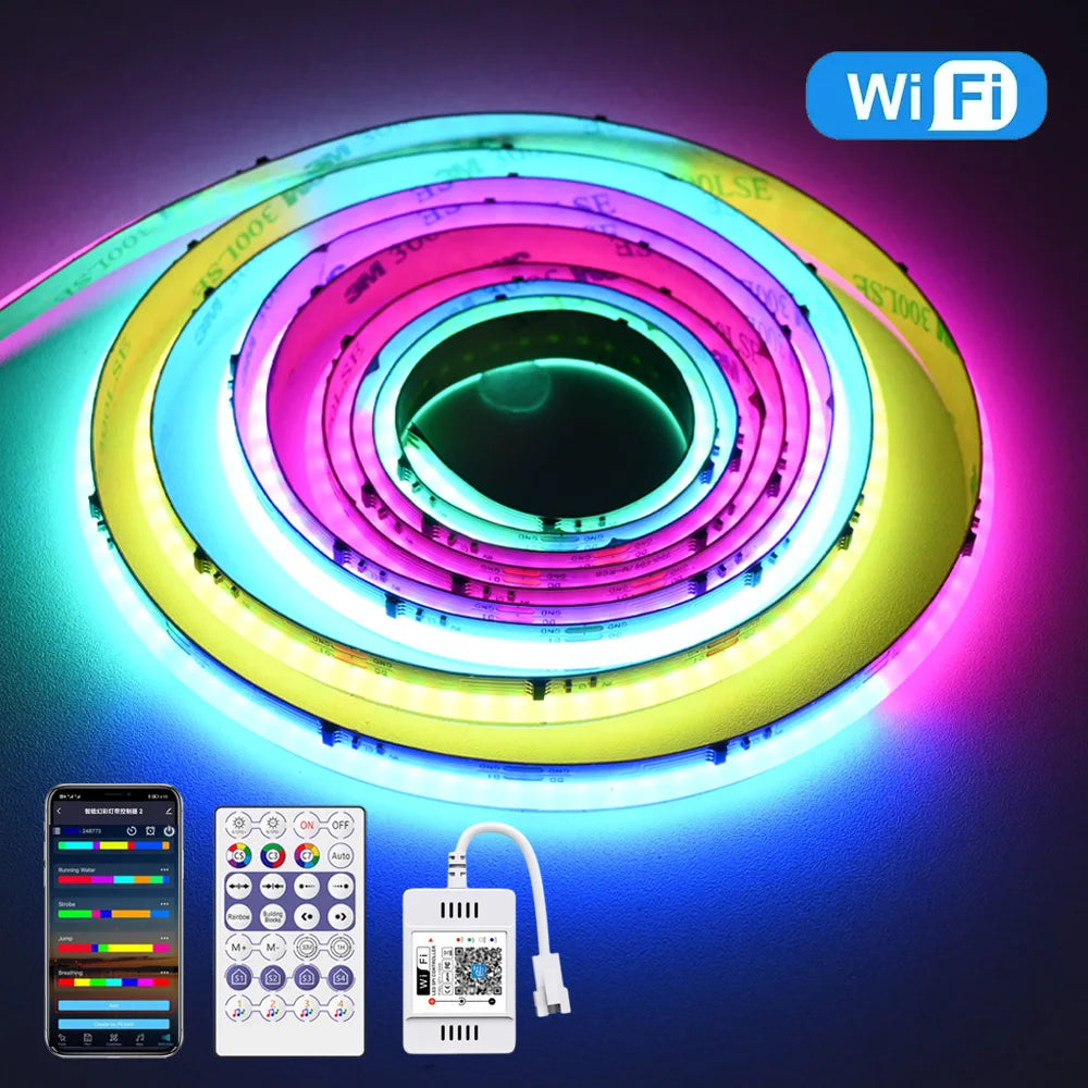 Addressable RGBIC COB LED Strip – Dream Color Lighting for Home Decor