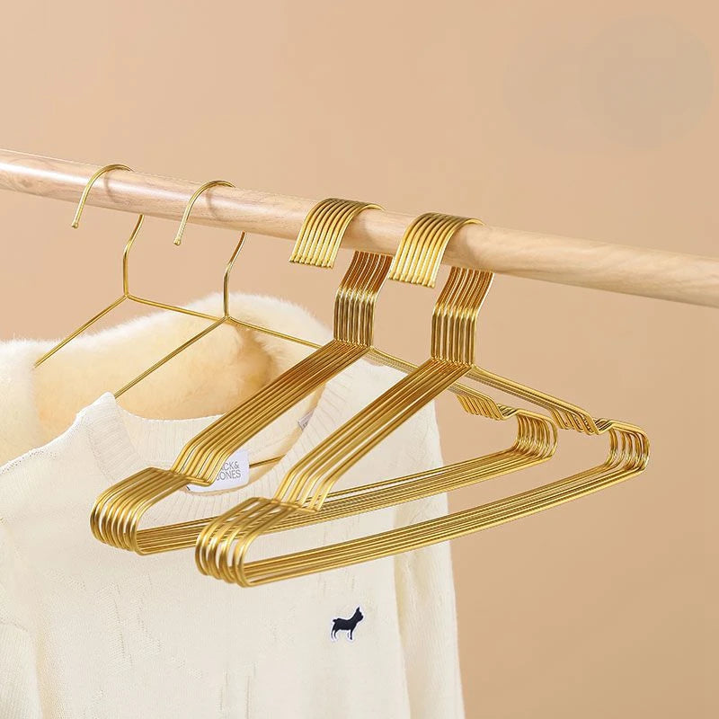 Gold Stainless Steel Coat Hangers – Durable Metal Closet Organizers for Home