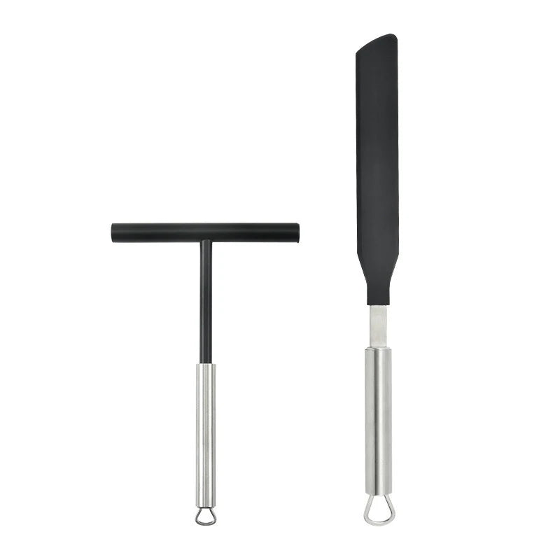 Stainless Steel Crepe Spreader and Spatula Kit – Cooking Tools for Pancakes