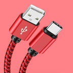 Braided Nylon USB-C Charging Cable – Fast Data Sync for Android and iPhone