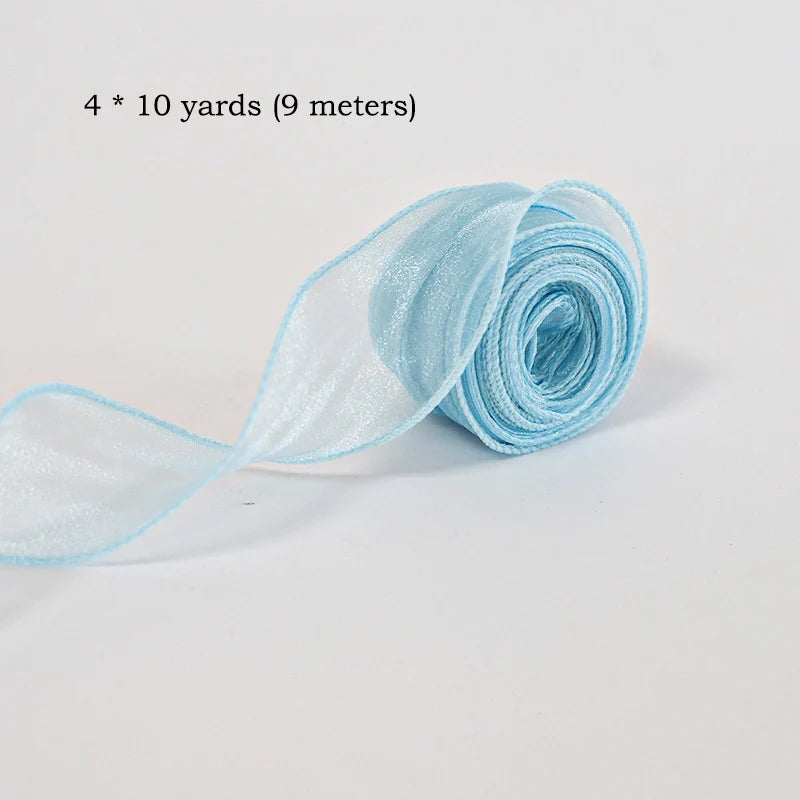 Chiffon Silk Ribbon – 10 Yard Organza Fabric for Wedding Decor and Crafting