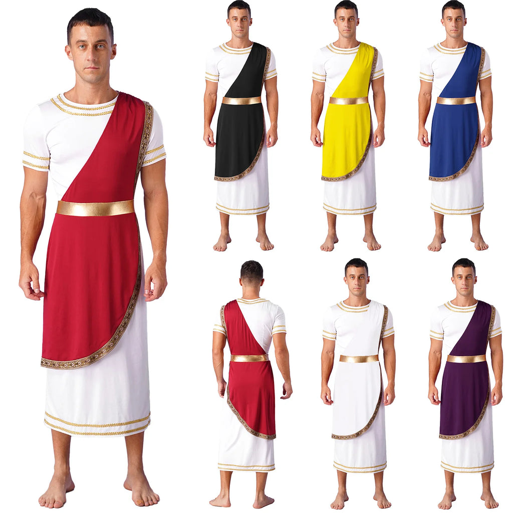 Ancient Greek Toga – Men’s Roman Robe for Halloween Cosplay Costume