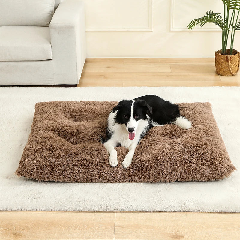 Plush Pet Bed – Soft Long Fur Cushion for Dog and Cat Sleeping
