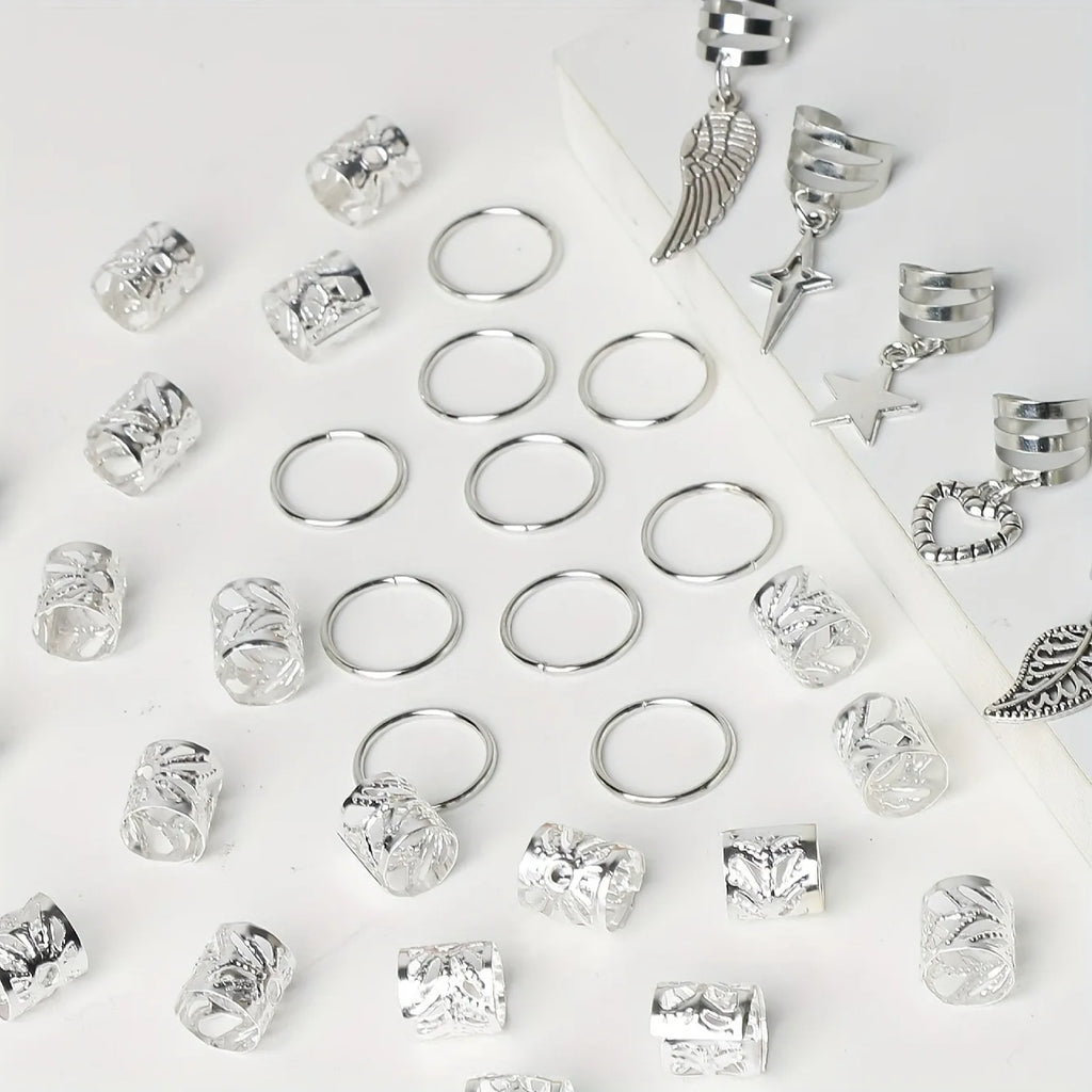 Alloy Braid Hair Rings – Dreadlock Jewelry for Women and Girls