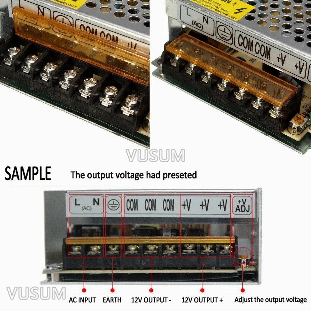 Universal LED Power Supply Adapter – Switching Transformer for LED Strip Lighting