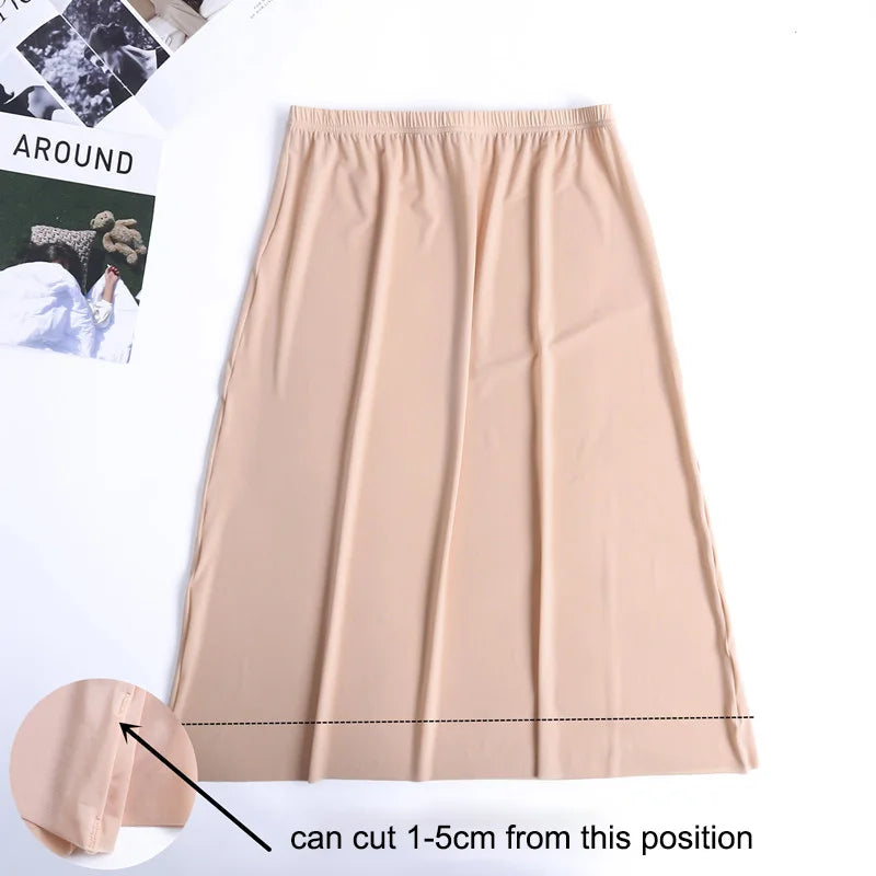 Ice Silk Half Slip – Plus Size Anti-Chafing Underskirt for Summer Dresses