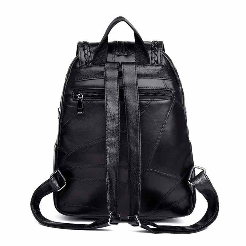 Leather Designer Backpack – Large Capacity Women’s Bag for Travel and School