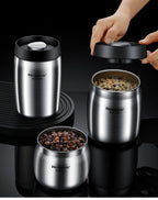 Stainless Steel Coffee Canister – Airtight Vacuum Seal for Fresh Food Storage