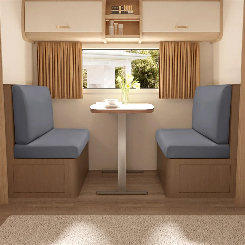 Jacquard RV Dinette Cushion Covers – Stretch Fabric for Camper Seat Protection