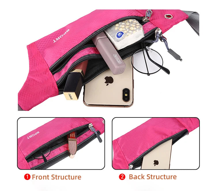 Nylon Waist Bag – Multifunction Chest Pack for Running Travel and Sports