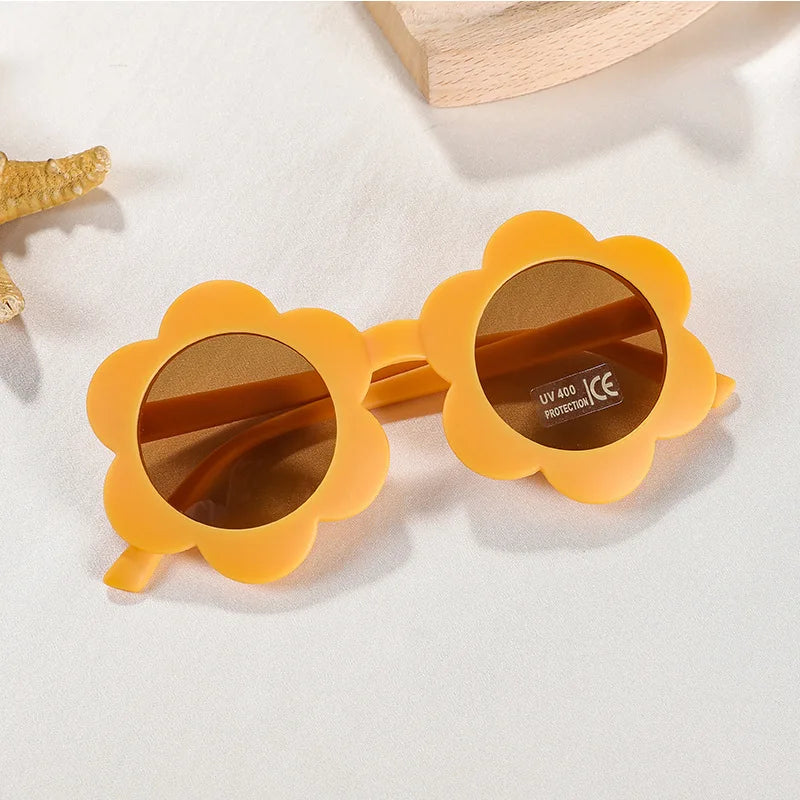 Cute Sunflower Kids Sunglasses – UV400 Round Eyewear for Toddlers and Children