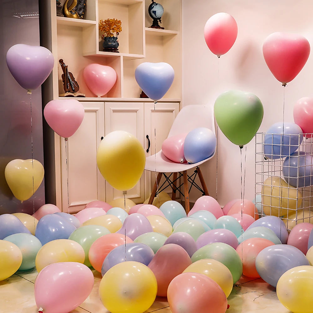 Red Heart Shaped Latex Balloons – 12 Inch Party Decorations for Weddings