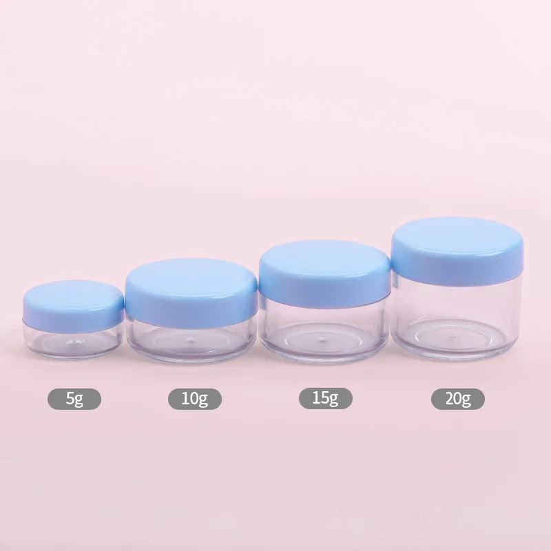 Refillable Cosmetic Sample Jars – Small Plastic Containers for Travel Storage