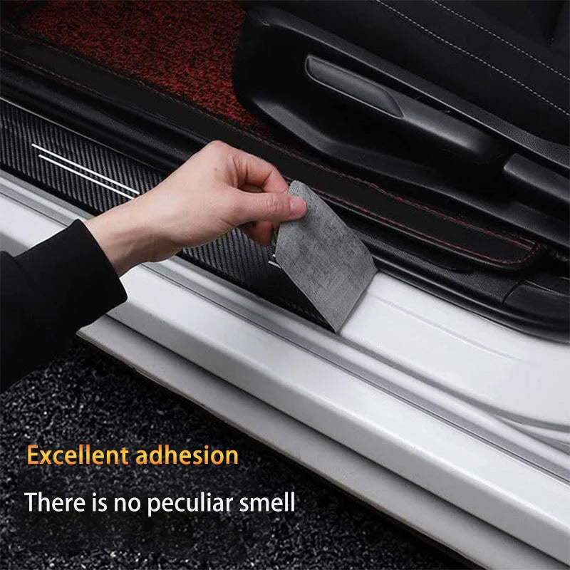Carbon Fiber Door Sill Protectors – Leather Welcome Pedal for Nissan Juke