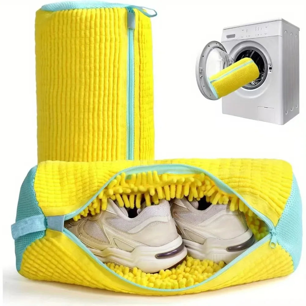 Chenille Shoe Laundry Bag – Non-Abrasive Mesh Protector for Sneaker Washing