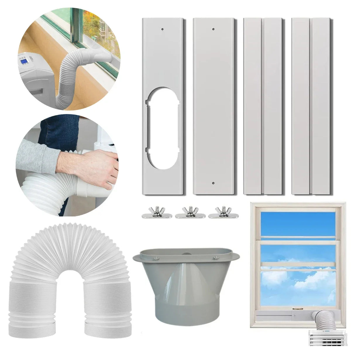 Portable Air Conditioner Window Kit – Adjustable Exhaust Hose for AC Units
