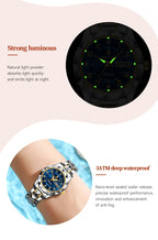 POEDAGAR Quartz Women's Watch – Stainless Steel Waterproof Date for Dress