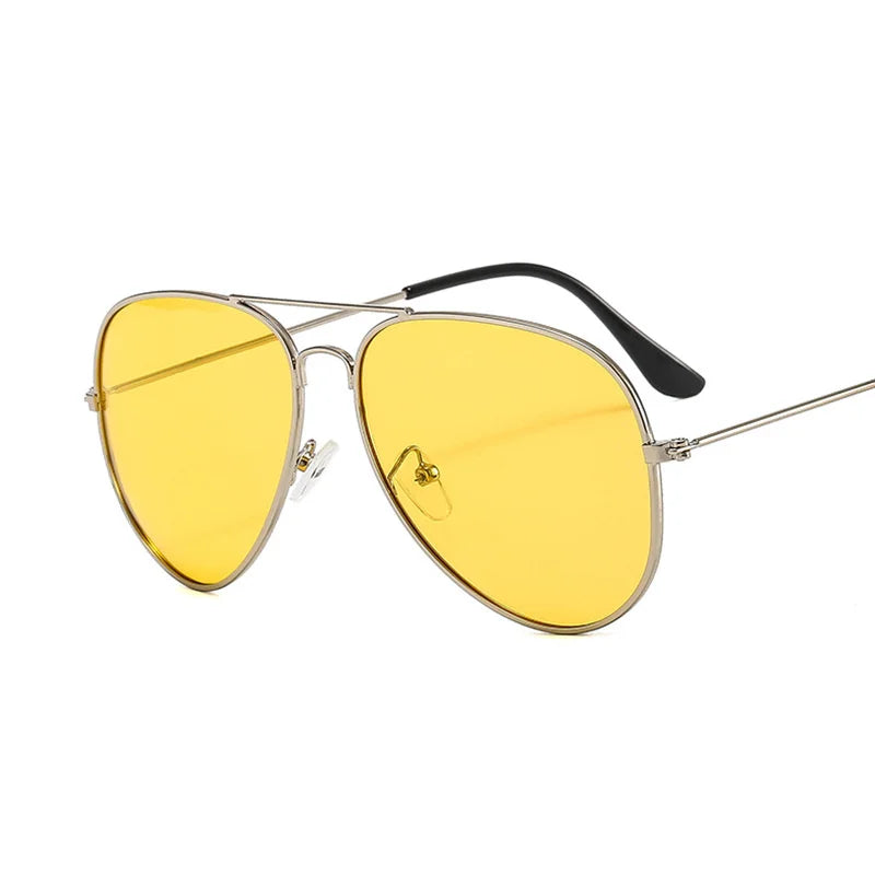 Double Bridge Aviator Sunglasses – Alloy Frame Gradient Lenses for Unisex Fashion