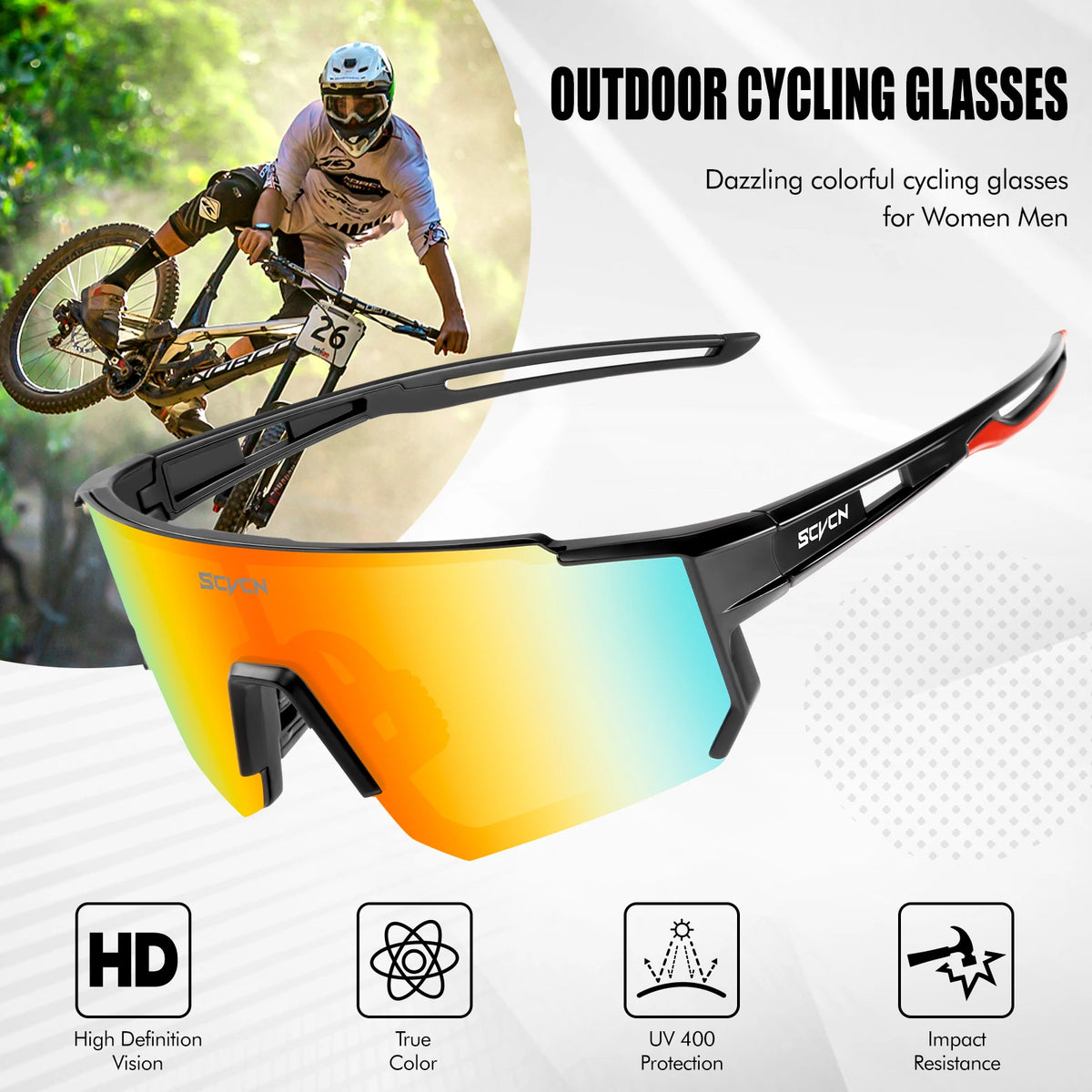 Y2K Sport Sunglasses – UV400 Cycling Eyewear for Outdoor Cycling and Golf
