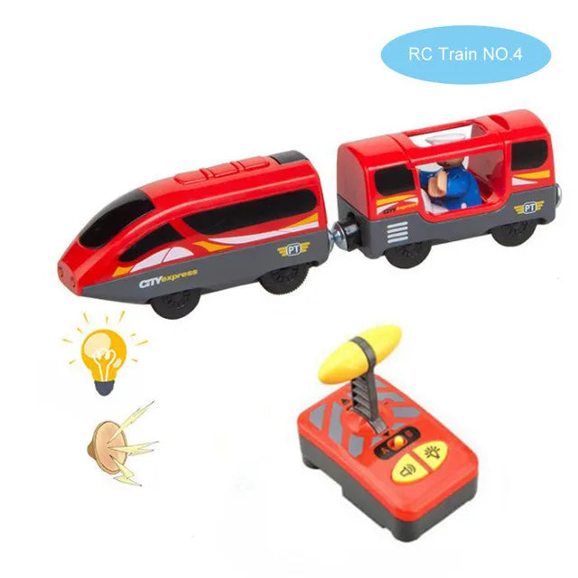 Magnetic RC Electric Train – Diecast Locomotive for Wooden Railway Tracks