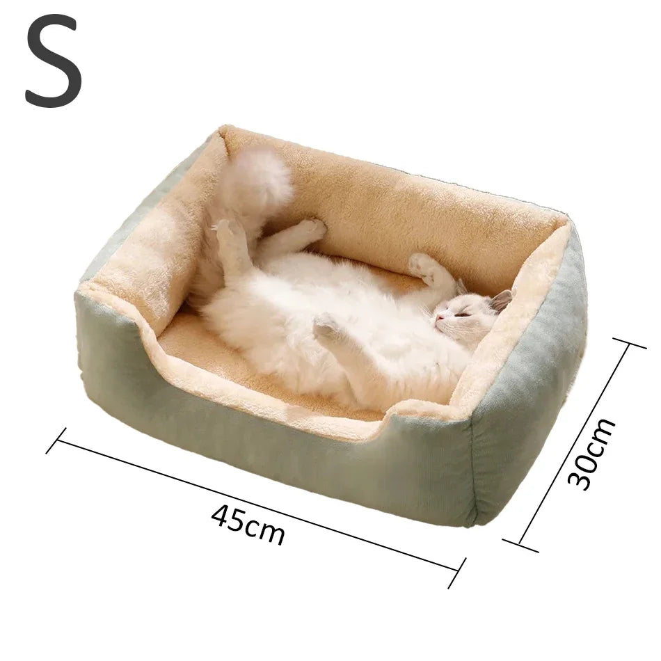 Plush Pet Bed – Soft Cushion Basket for Cats and Small Dogs