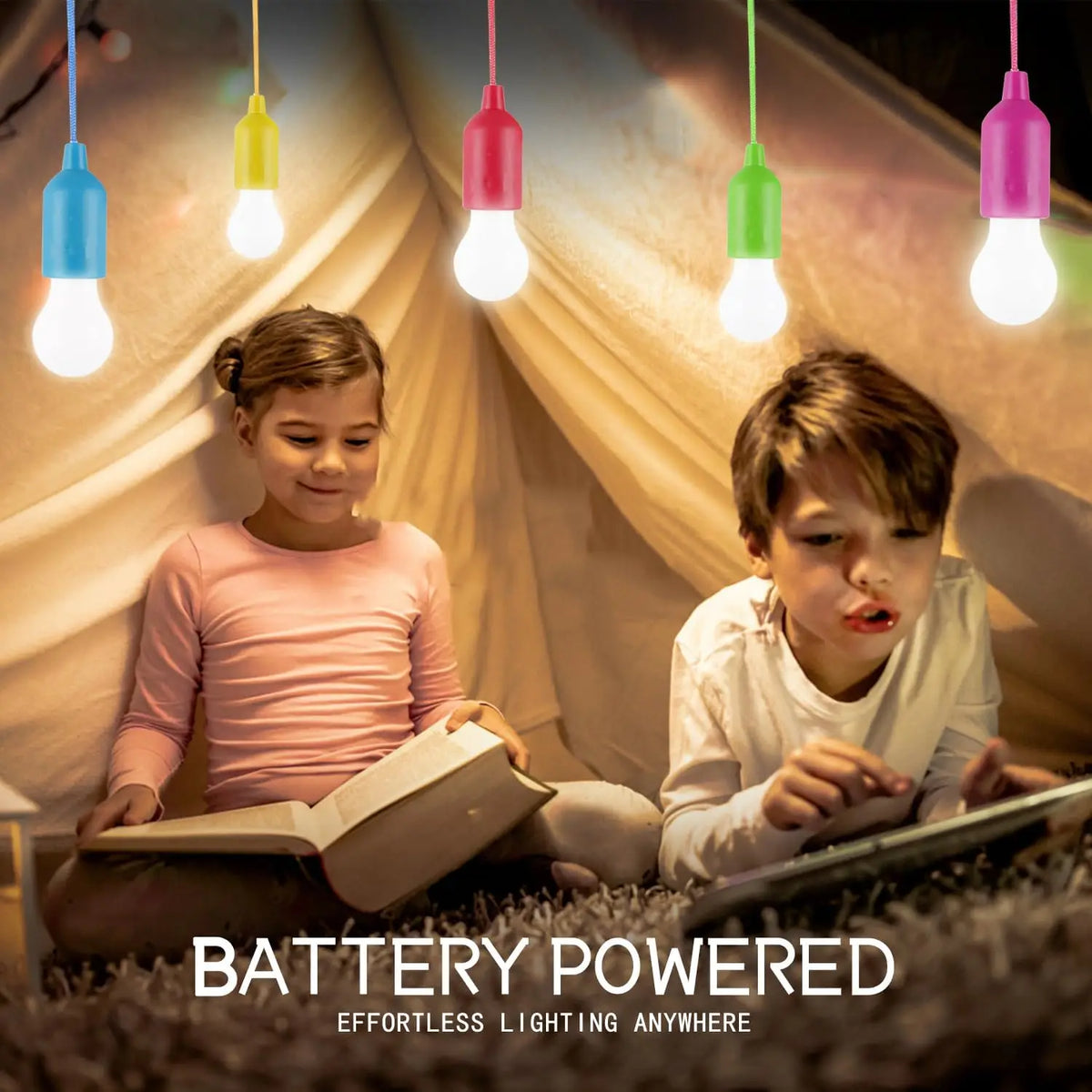 Portable LED Pull Cord Bulb – Battery Operated Lamp for Camping and Emergency