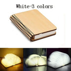 Wooden Book Lamp – Folding RGB LED Night Light for Bedroom Decor Kids Gift