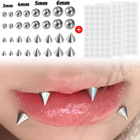 Fake Body Piercing Set – Adhesive Studs for Nose Lips and Eyebrows