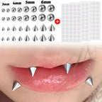Fake Body Piercing Set – Adhesive Studs for Nose Lips and Eyebrows