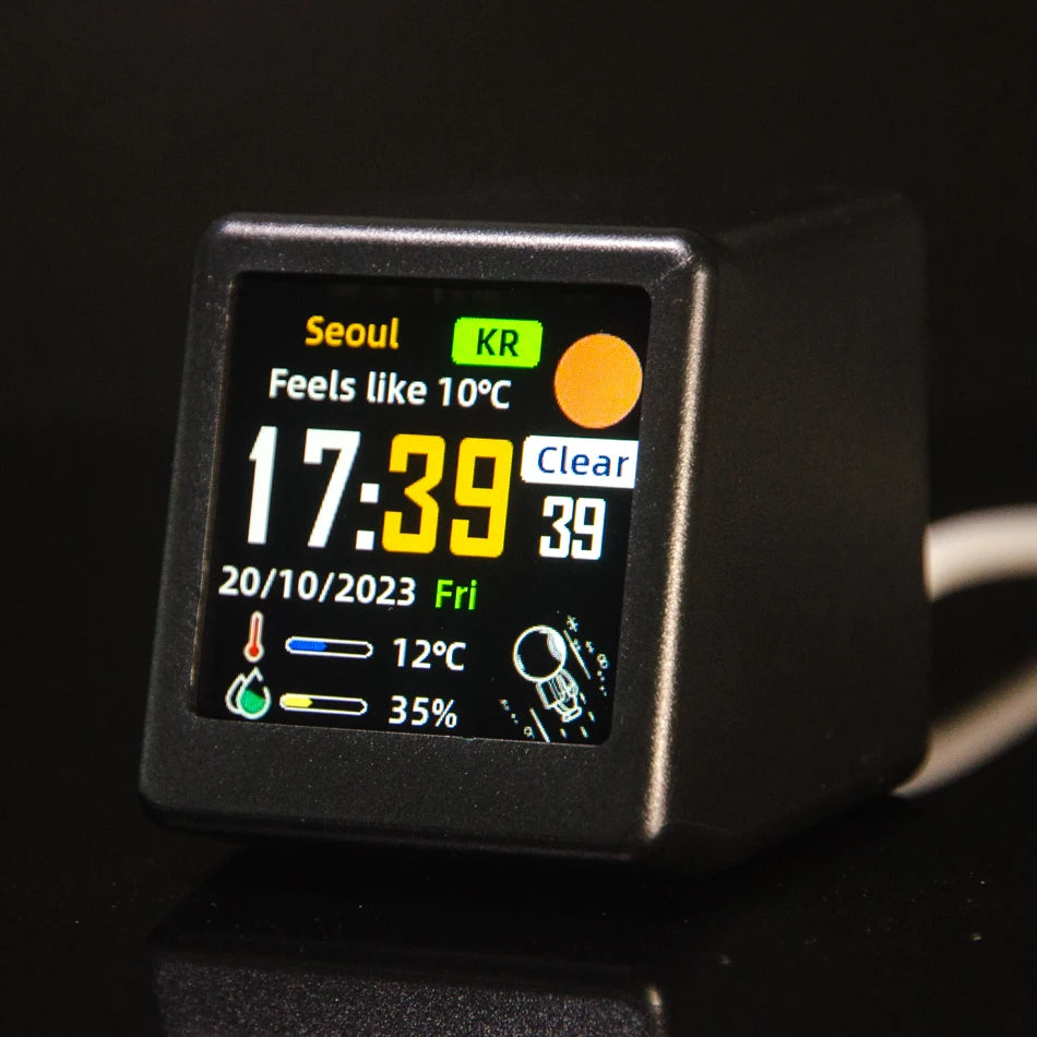 Mini WiFi Weather Clock – IPS Digital Desktop Station for Home Decor