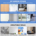 Self-Adhesive Mirror Wall Stickers – Flexible Reflective Safety Decal for Home Decor