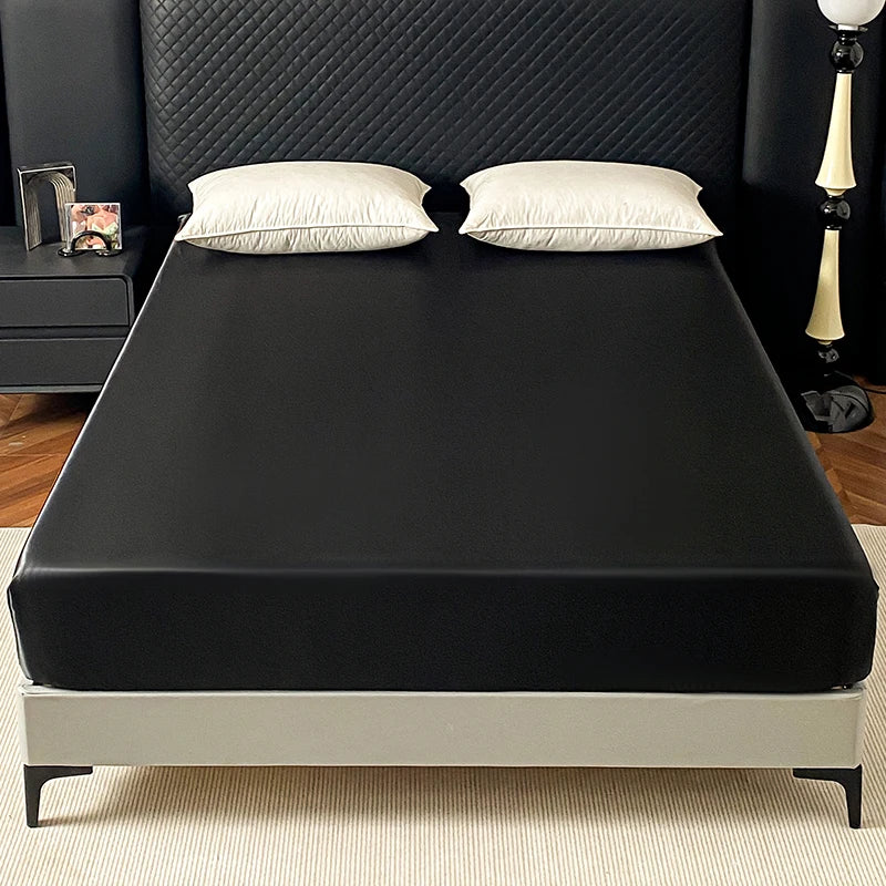 Satin Elastic Fitted Sheet – Soft Solid Mattress Cover for All Bed Sizes