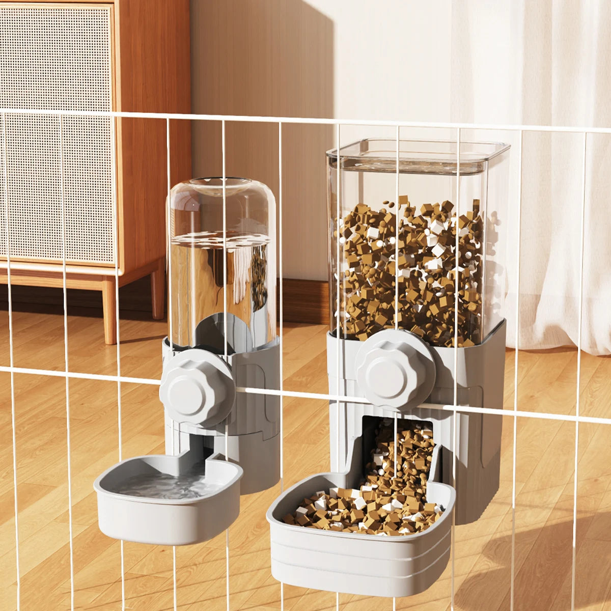 Automatic Cage Pet Feeder – Hanging Food and Water Dispenser for Cats and Dogs