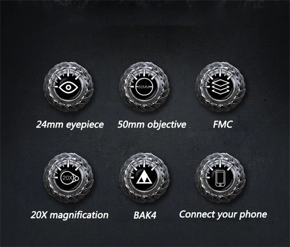 HD Zoom Binoculars – 20x50 BAK4 Prism Professional Telescope for Outdoor