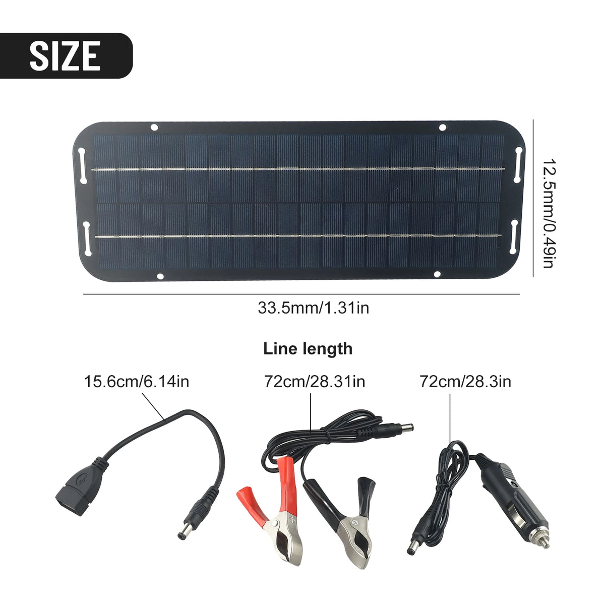 60W Solar Battery Trickle Charger – 12V Portable Panel for Car Boat Caravan