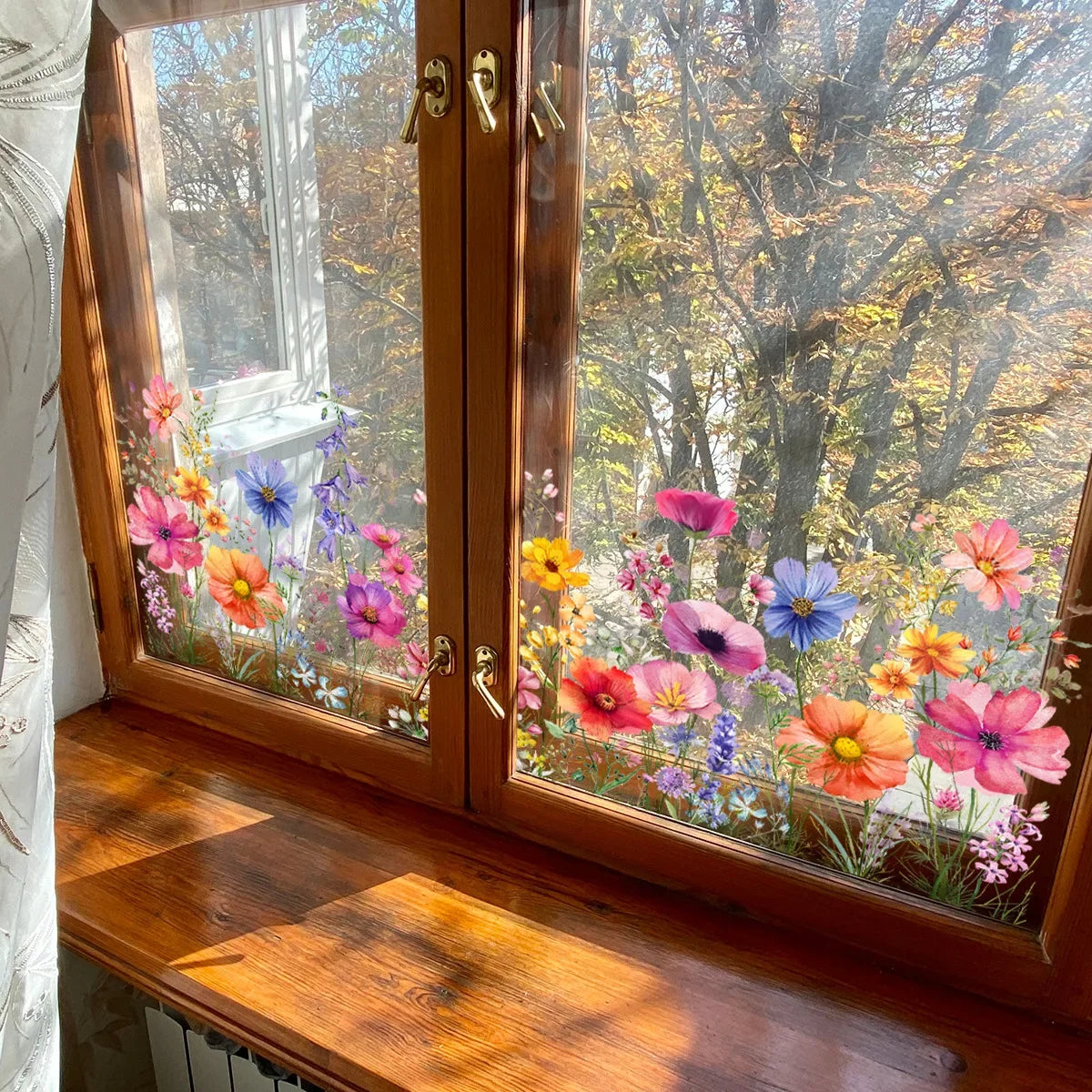 Floral Butterfly Window Decals – Electrostatic Glass Clings for Home Decor