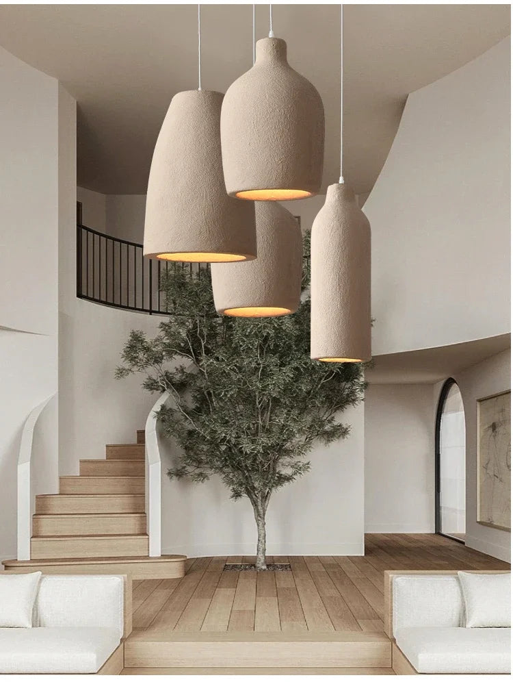 Wabi Sabi LED Chandelier – Modern Minimalist Pendant Light for Dining Room