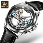 Automatic Mechanical Men's Watch – Hollow Leather Strap for Business Casual
